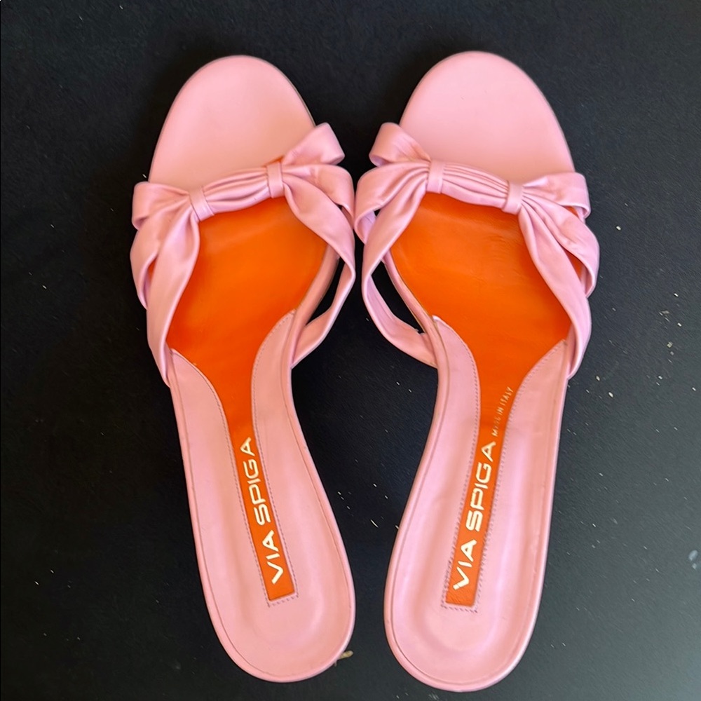 Via Spiga Pink Kitten Heel Sandals